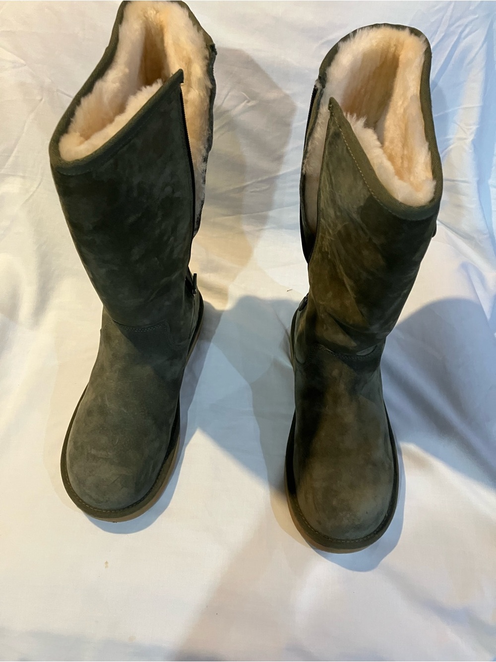 Classic Cozy Shearling-Lined Women's Tall Boots - Olive